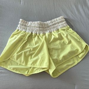 yellow lulu lemon tracker shorts